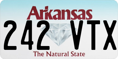 AR license plate 242VTX