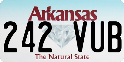 AR license plate 242VUB
