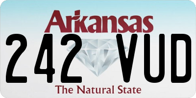 AR license plate 242VUD