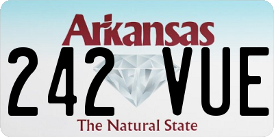 AR license plate 242VUE
