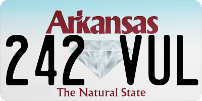 AR license plate 242VUL