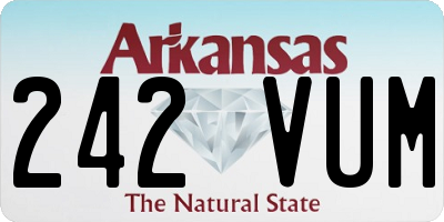 AR license plate 242VUM