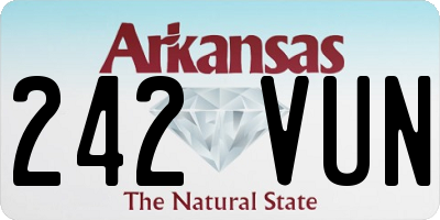 AR license plate 242VUN