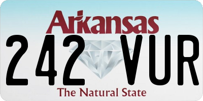AR license plate 242VUR