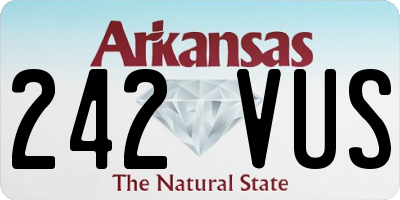 AR license plate 242VUS