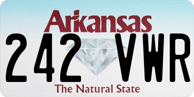AR license plate 242VWR