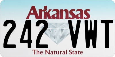 AR license plate 242VWT
