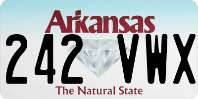 AR license plate 242VWX