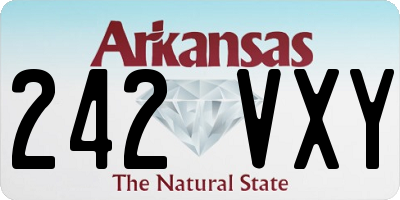 AR license plate 242VXY