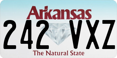 AR license plate 242VXZ