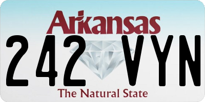 AR license plate 242VYN