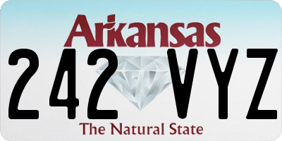 AR license plate 242VYZ