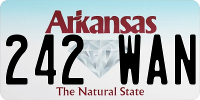 AR license plate 242WAN
