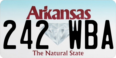 AR license plate 242WBA