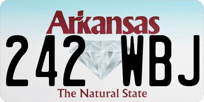AR license plate 242WBJ