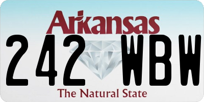 AR license plate 242WBW