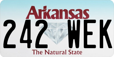 AR license plate 242WEK