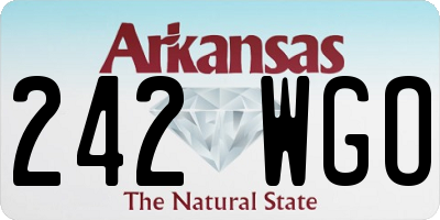 AR license plate 242WGO