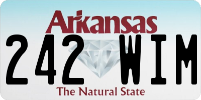AR license plate 242WIM