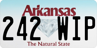 AR license plate 242WIP