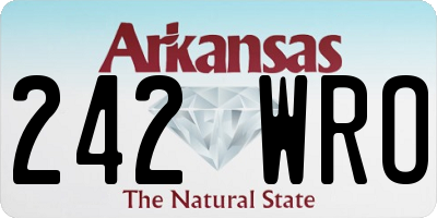 AR license plate 242WRO