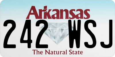AR license plate 242WSJ