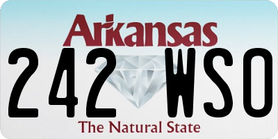 AR license plate 242WSO