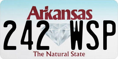 AR license plate 242WSP