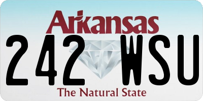 AR license plate 242WSU