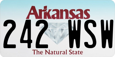 AR license plate 242WSW