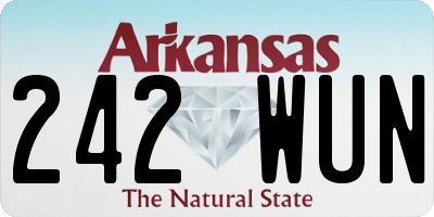 AR license plate 242WUN