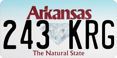 AR license plate 243KRG