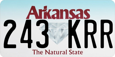 AR license plate 243KRR