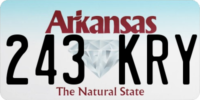 AR license plate 243KRY