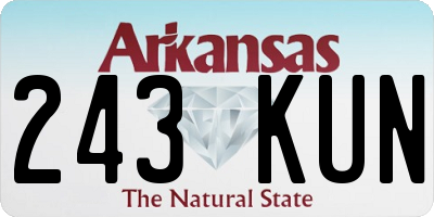 AR license plate 243KUN