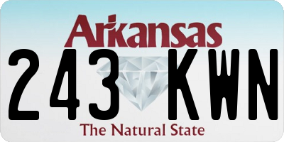 AR license plate 243KWN