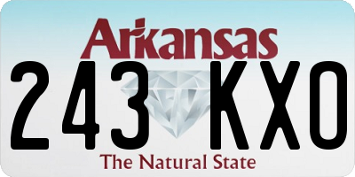 AR license plate 243KXO