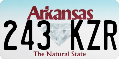 AR license plate 243KZR