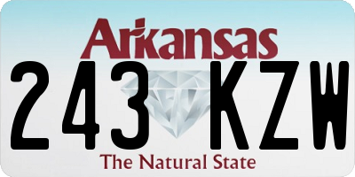 AR license plate 243KZW