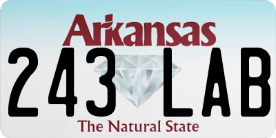 AR license plate 243LAB