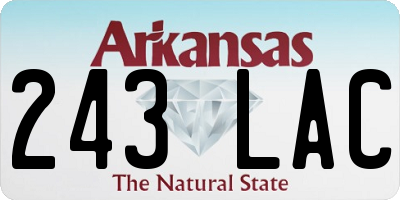 AR license plate 243LAC