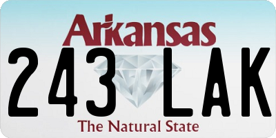 AR license plate 243LAK