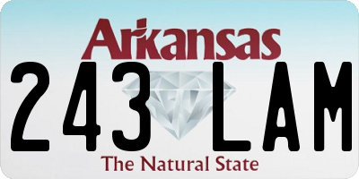 AR license plate 243LAM