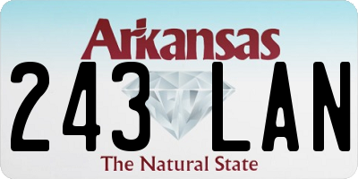AR license plate 243LAN