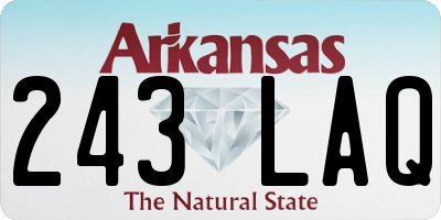 AR license plate 243LAQ