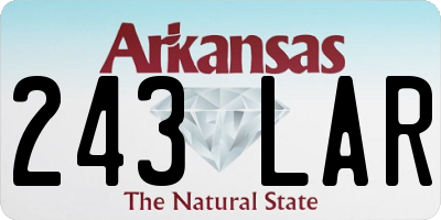 AR license plate 243LAR