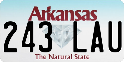 AR license plate 243LAU