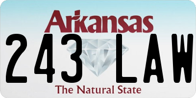 AR license plate 243LAW
