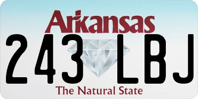 AR license plate 243LBJ