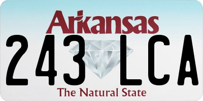 AR license plate 243LCA